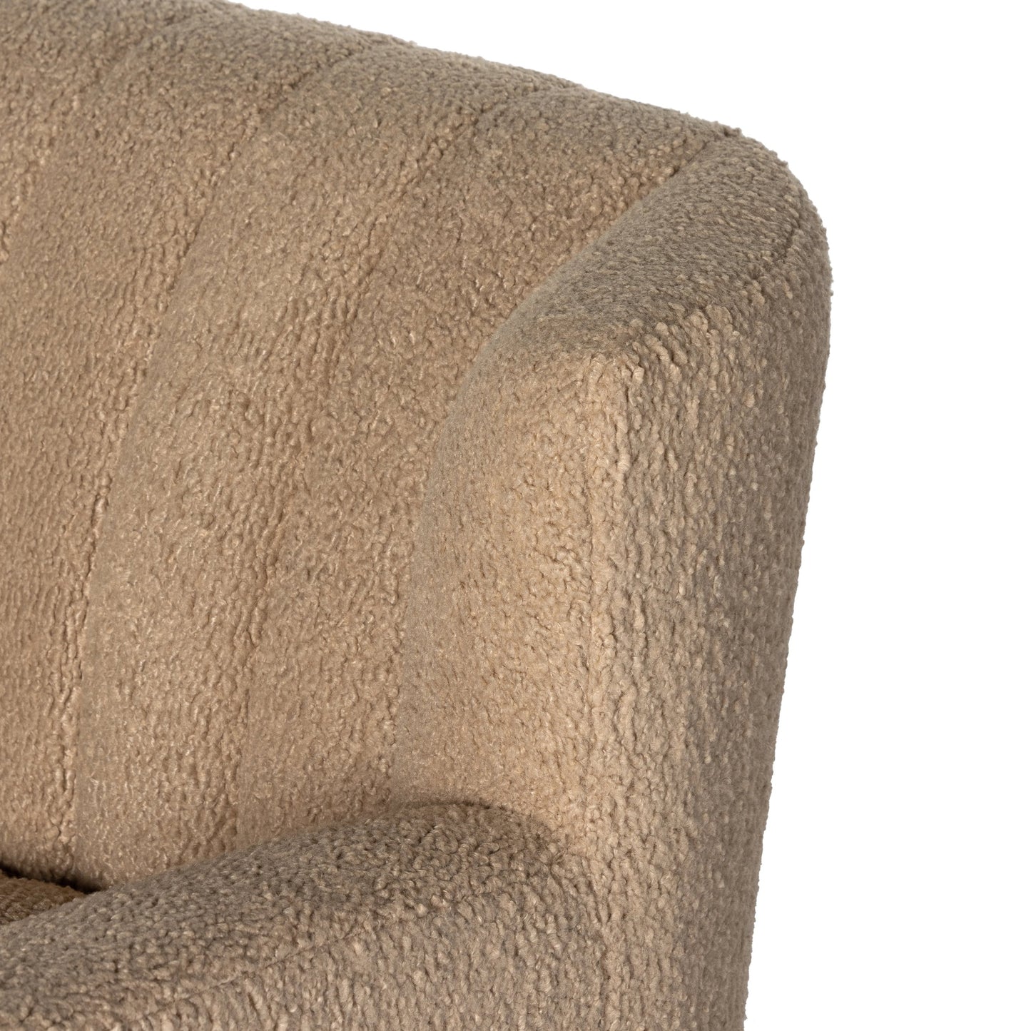 009 SI-1980359 | Additional Silo | Elora Chair by Four Hands in sheepskin camel. Made from 100% polyester, solid parawood, 100% polypropylene in a transitional style.