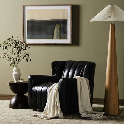 Elora Chair by Four Hands in sheepskin camel. Made from 100% polyester, solid parawood, 100% polypropylene in a transitional style.