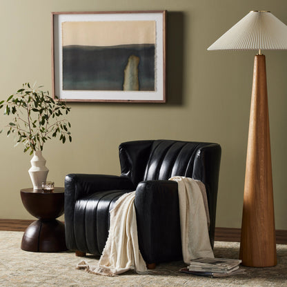 Elora Chair by Four Hands in sheepskin camel. Made from 100% polyester, solid parawood, 100% polypropylene in a transitional style.