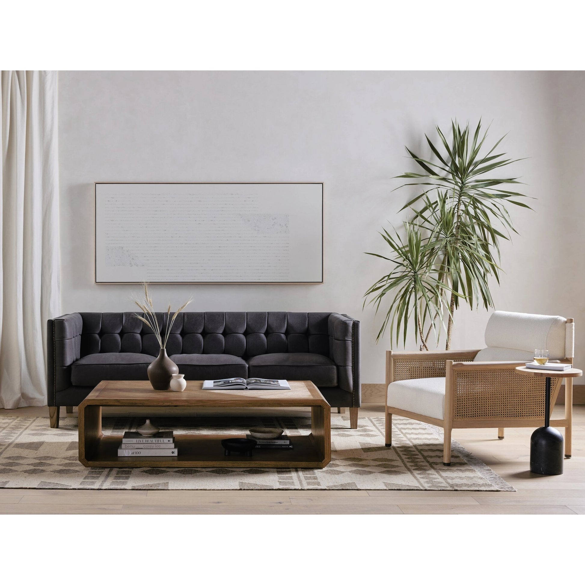 Caspian Coffee Table by Four Hands. Made from resawn, ash veneer in a transitional style.