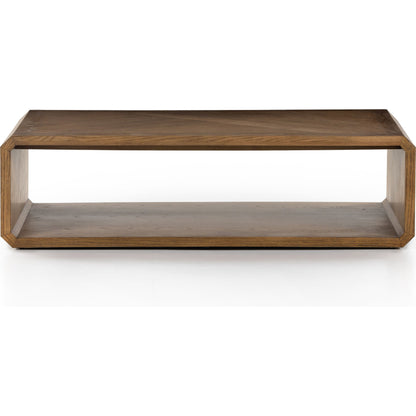 Caspian Coffee Table by Four Hands. Made from resawn, ash veneer in a transitional style.