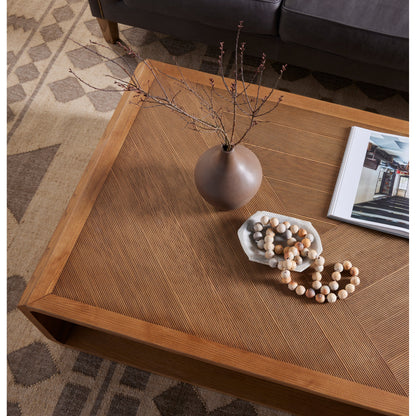 Caspian Coffee Table by Four Hands. Made from resawn, ash veneer in a transitional style.