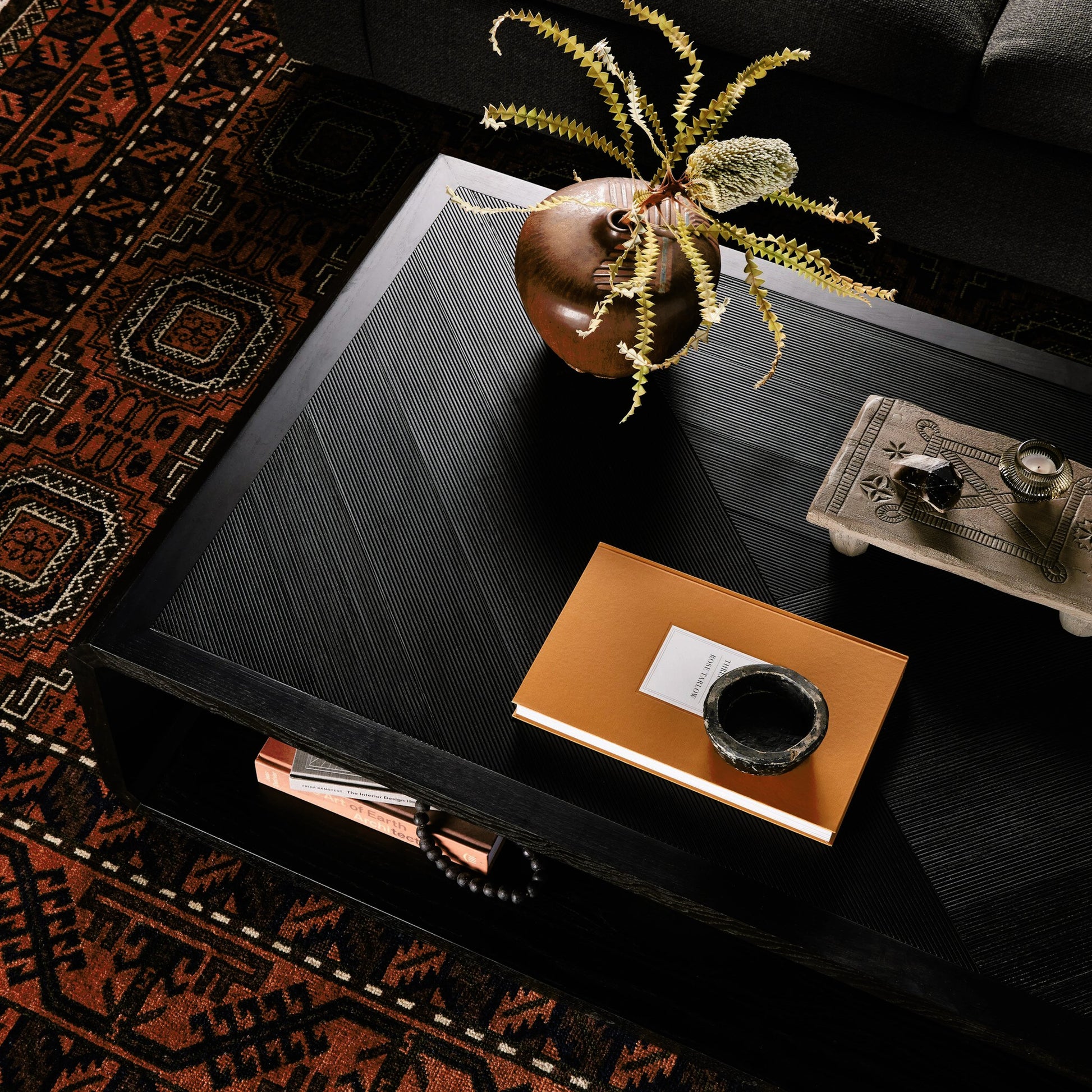 Caspian Coffee Table by Four Hands. Made from resawn, ash veneer in a transitional style.