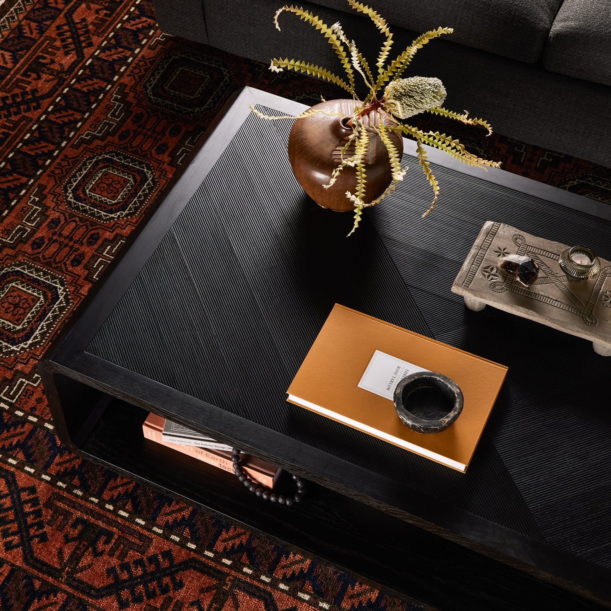 Caspian Coffee Table by Four Hands. Made from resawn, ash veneer in a transitional style.