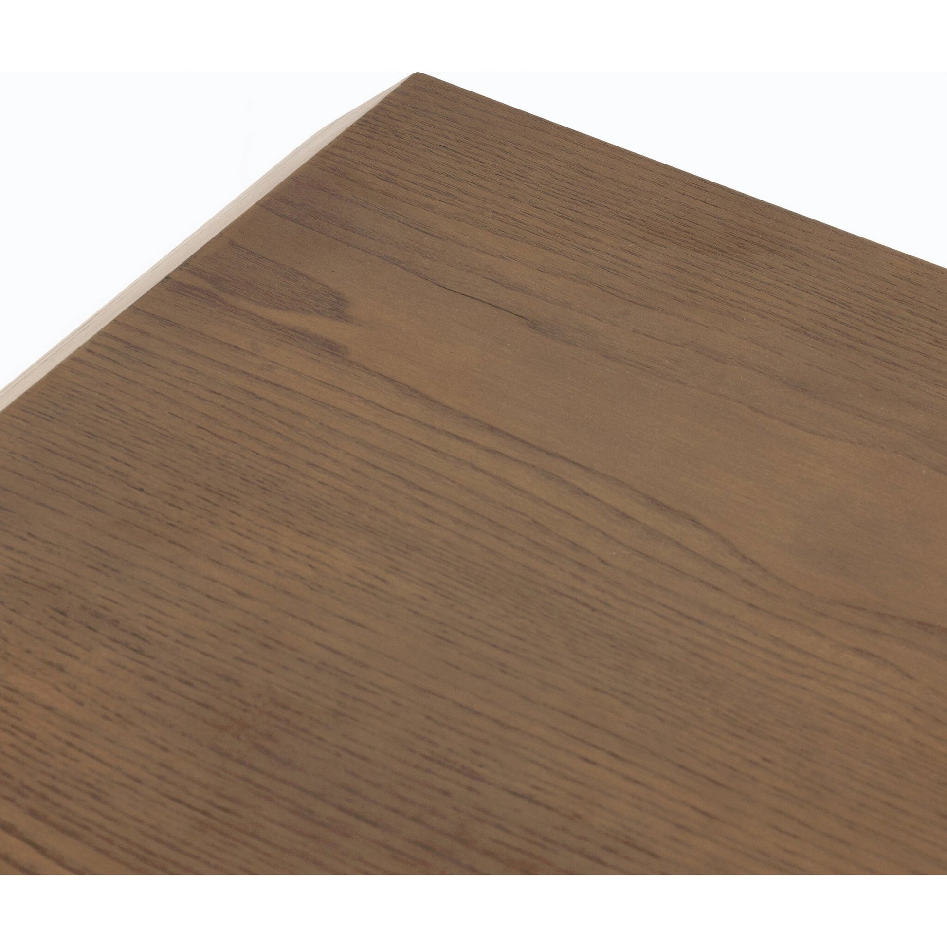 Caspian End Table by Four Hands. Made from ash veneer, resawn, iron in a modern style.