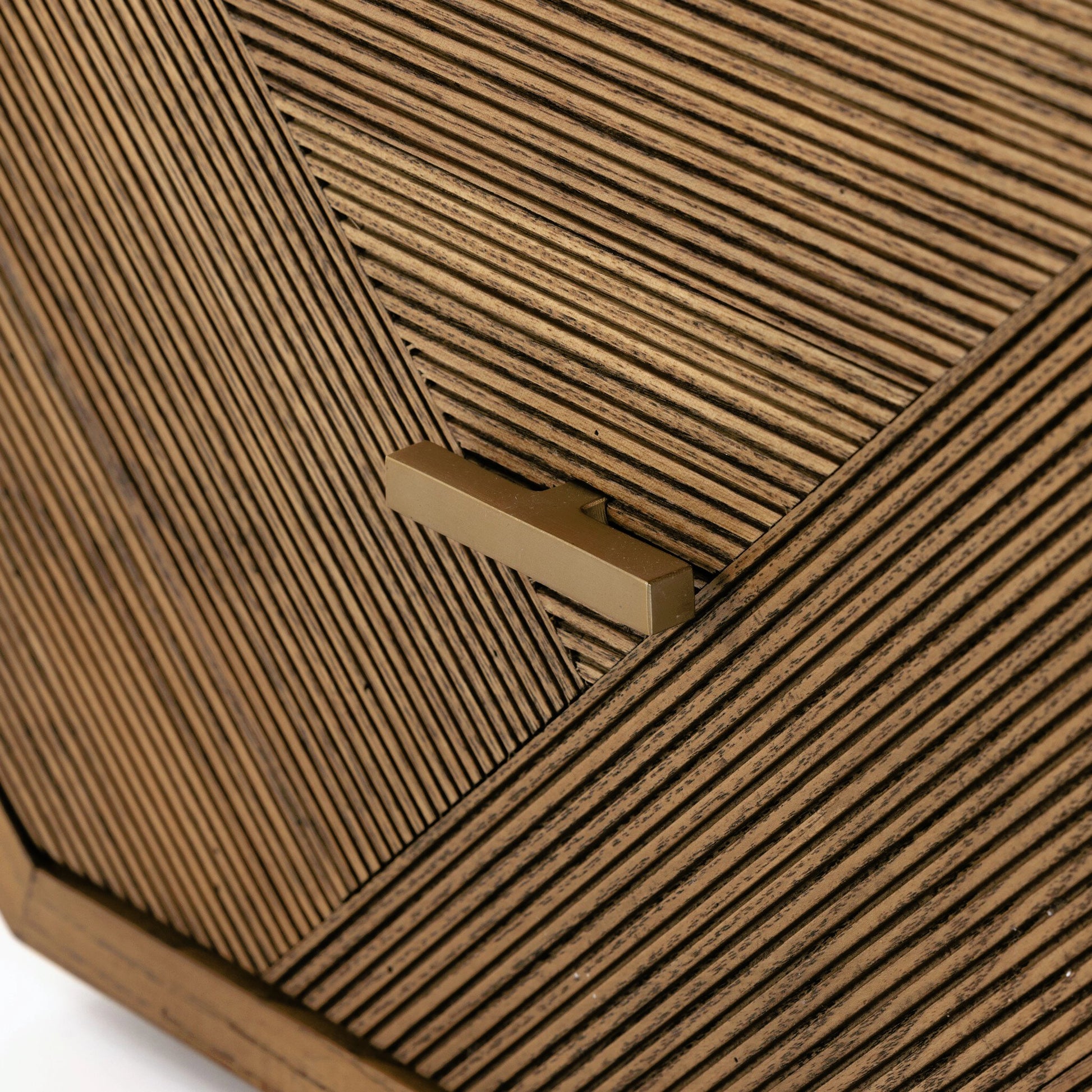 Caspian End Table by Four Hands. Made from ash veneer, resawn, iron in a modern style.