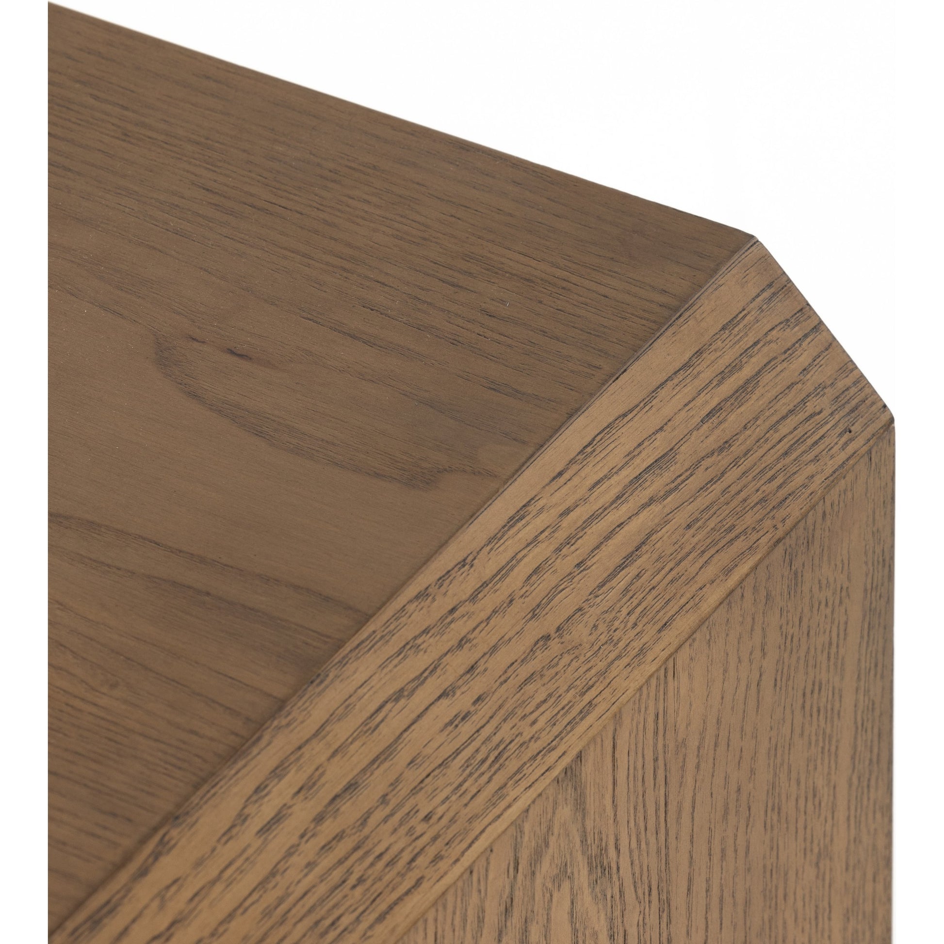 Caspian End Table by Four Hands. Made from ash veneer, resawn, iron in a modern style.