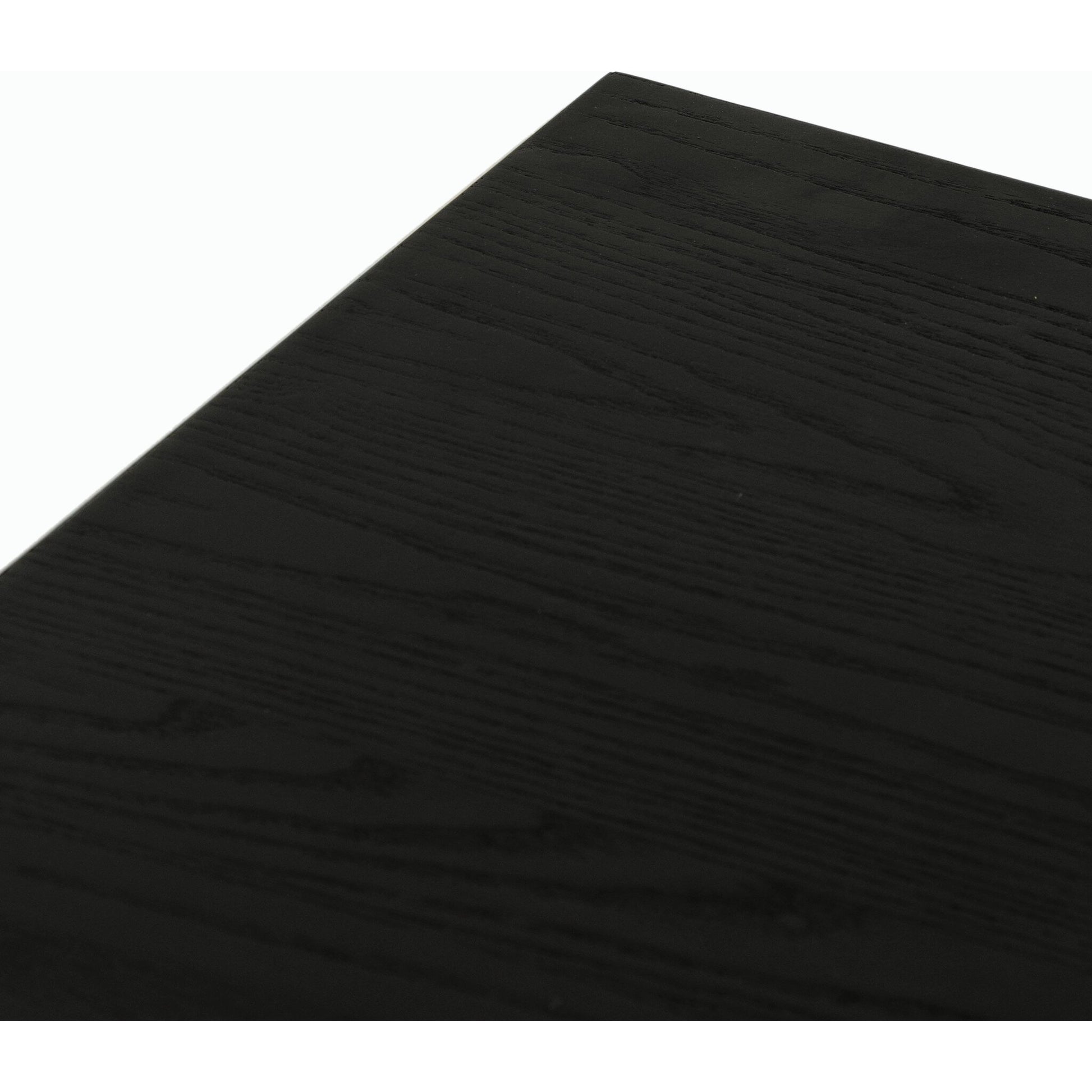 Caspian End Table by Four Hands. Made from ash veneer, resawn, iron in a modern style.