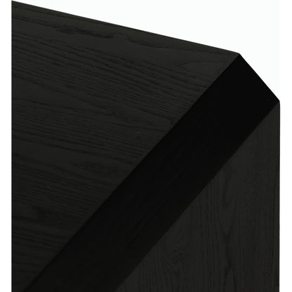 Caspian End Table by Four Hands. Made from ash veneer, resawn, iron in a modern style.