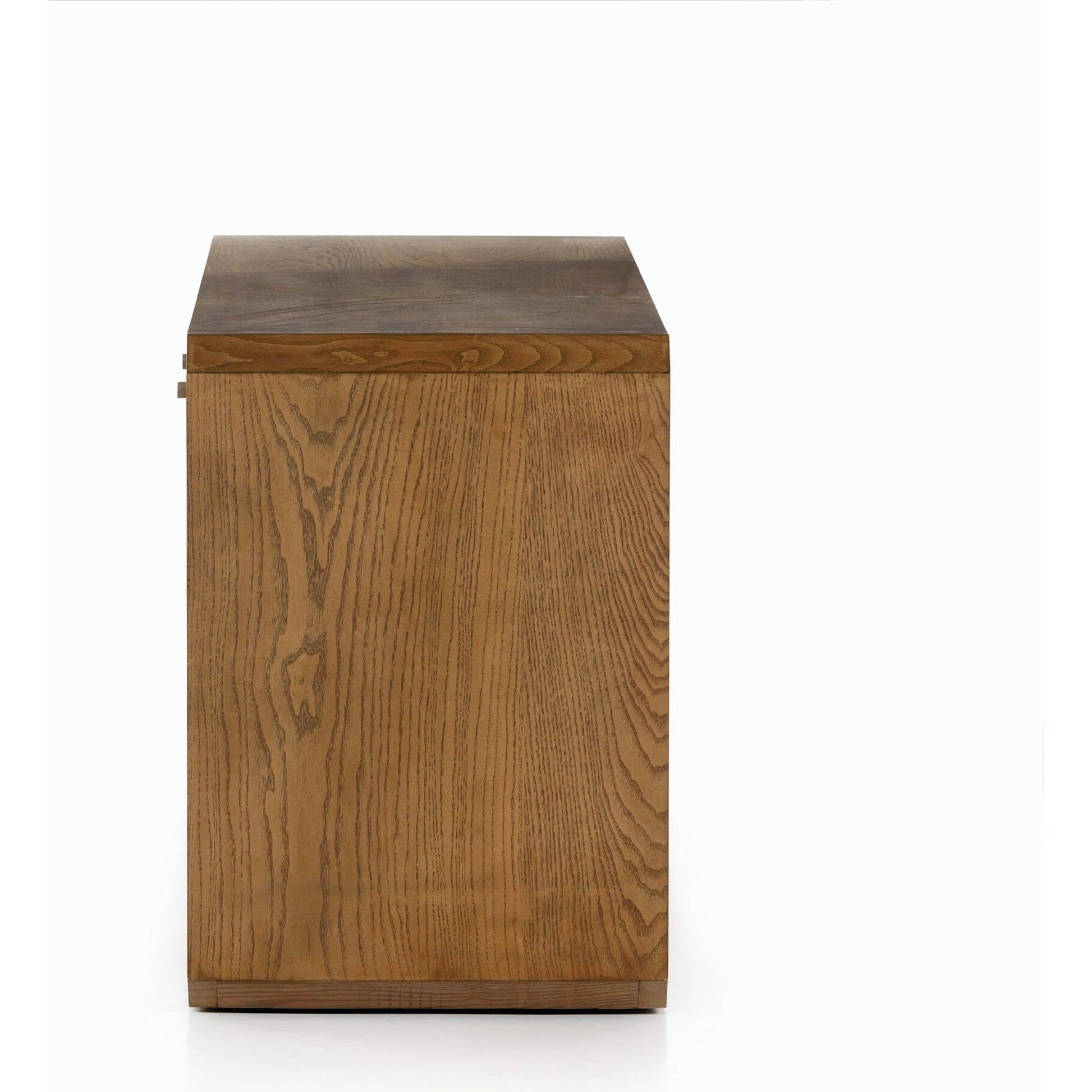 Caspian Console Table by Four Hands. Made from ash veneer, resawn, iron in a modern style.