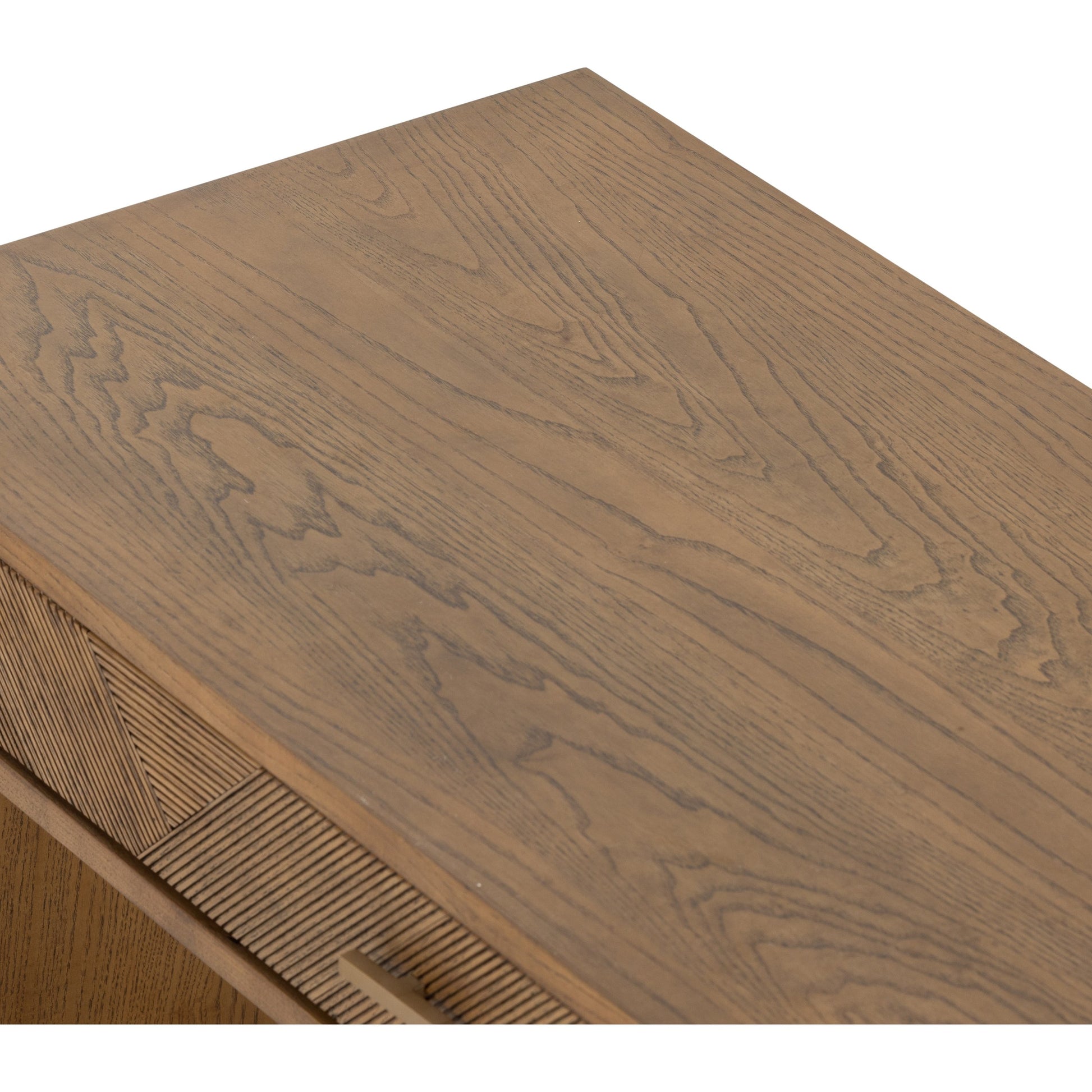 Caspian Console Table by Four Hands. Made from ash veneer, resawn, iron in a modern style.
