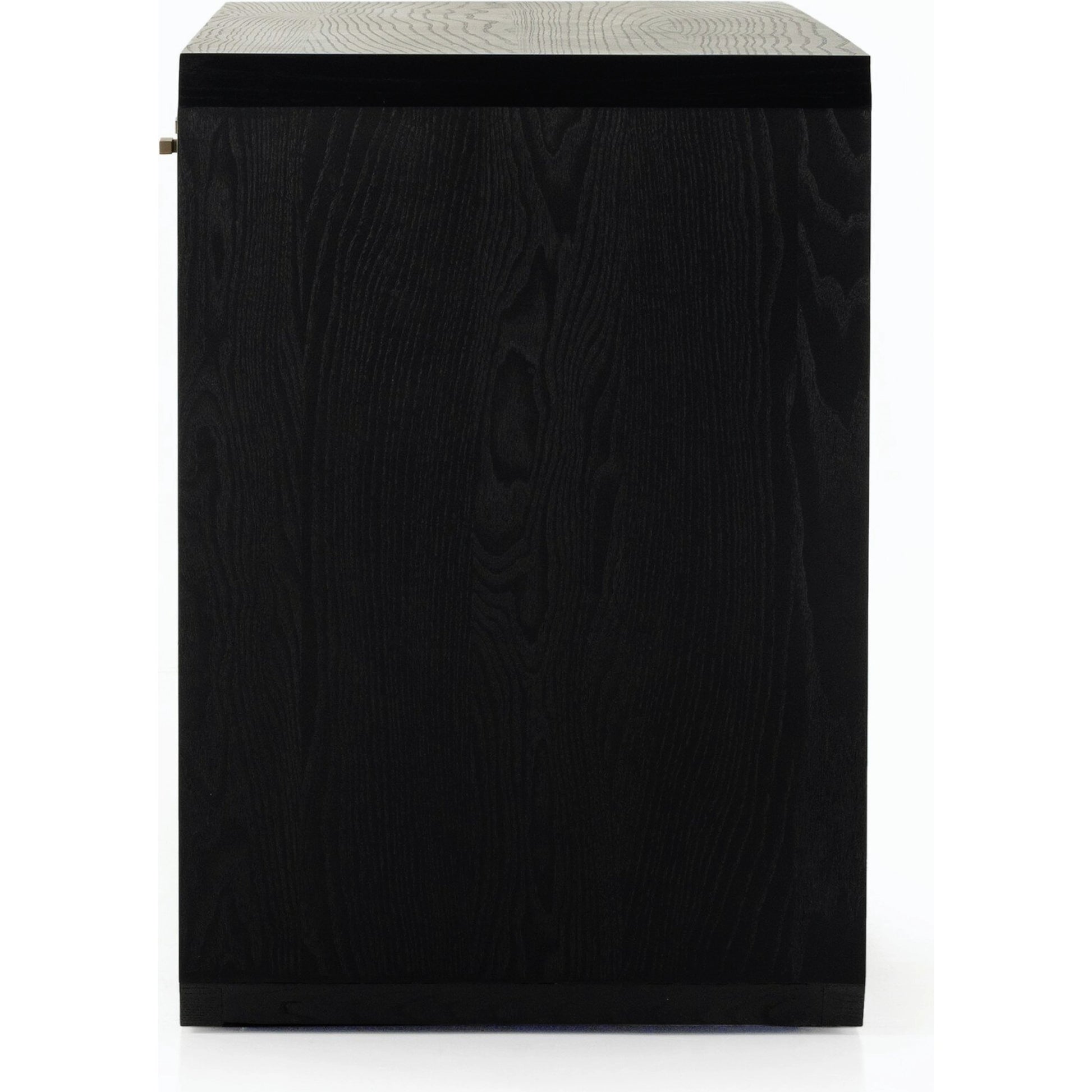 Caspian Console Table by Four Hands. Made from ash veneer, resawn, iron in a modern style.