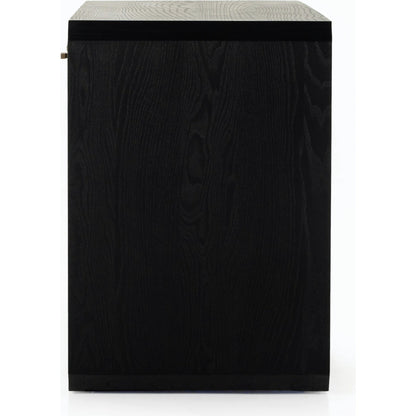 Caspian Console Table by Four Hands. Made from ash veneer, resawn, iron in a modern style.