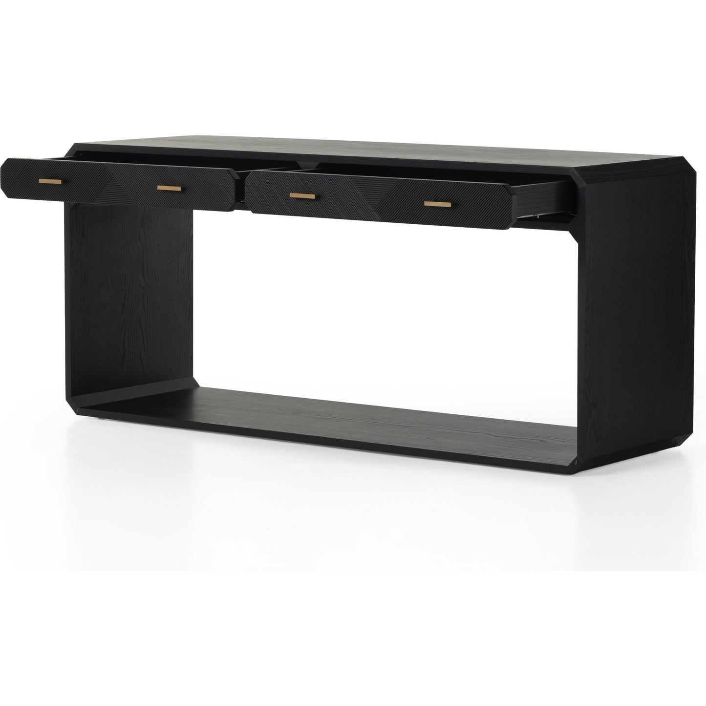 008 SI-1902703 | Additional Silo | Caspian Console Table by Four Hands. Made from ash veneer, resawn, iron in a modern style.