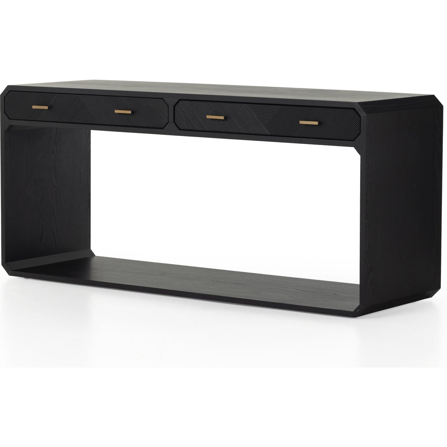 002 SI-1902703 | Additional Silo | Caspian Console Table by Four Hands. Made from ash veneer, resawn, iron in a modern style.