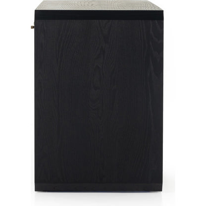 Caspian Console Table by Four Hands. Made from ash veneer, resawn, iron in a modern style.
