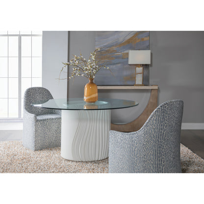 Volante Round Dining Table by Artistica Home in matte white, ivory. Made from unique in a unique style.