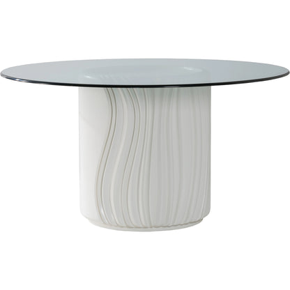 Volante Round Dining Table by Artistica Home in matte white, ivory. Made from unique in a unique style.