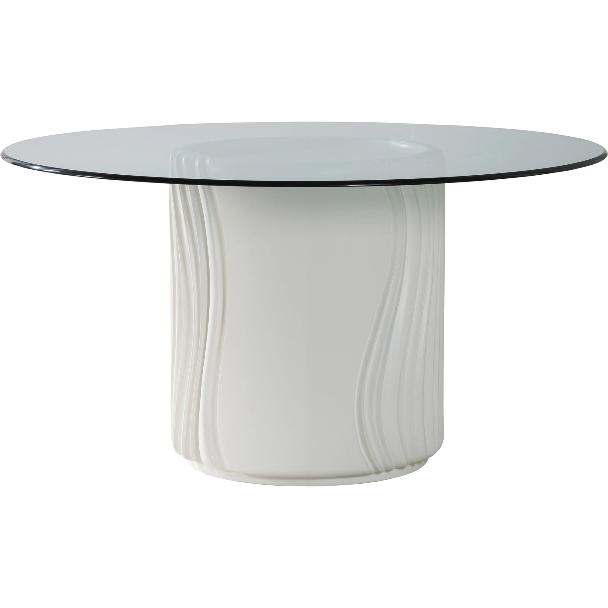 Volante Round Dining Table by Artistica Home in matte white, ivory. Made from unique in a unique style.