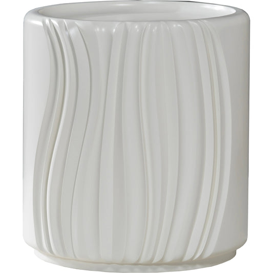 001 SI-2013277 | Additional Silo | Volante Round Drum End Table by Artistica Home in matte white, ivory. Made from unique in a modern style.