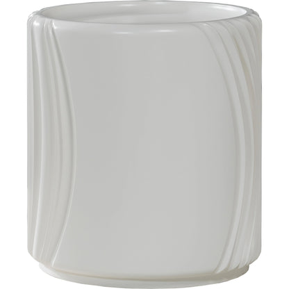 Volante Round Drum End Table by Artistica Home in matte white, ivory. Made from unique in a modern style.
