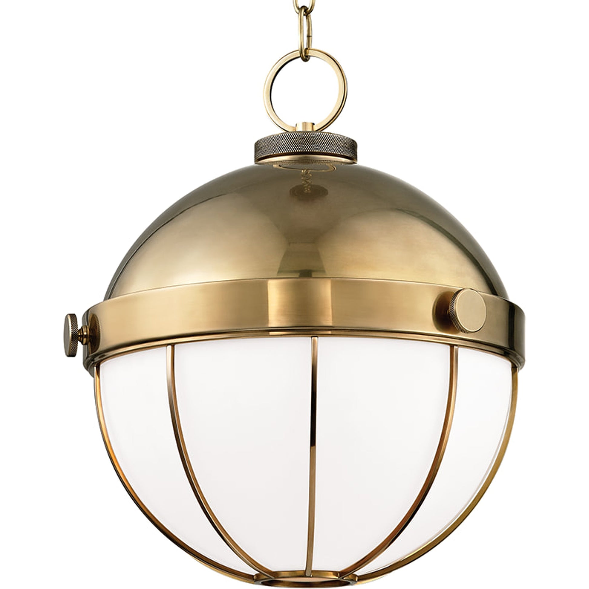 Sumner Pendant by Hudson Valley in old bronze. Made from brass in a modern style.