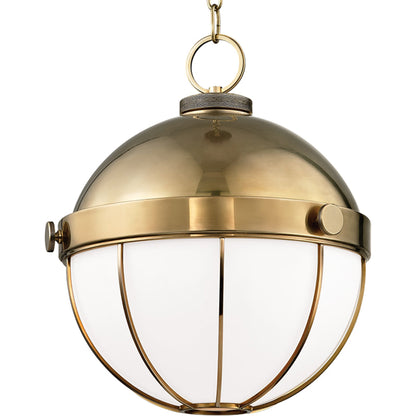 Sumner Pendant by Hudson Valley in old bronze. Made from brass in a modern style.