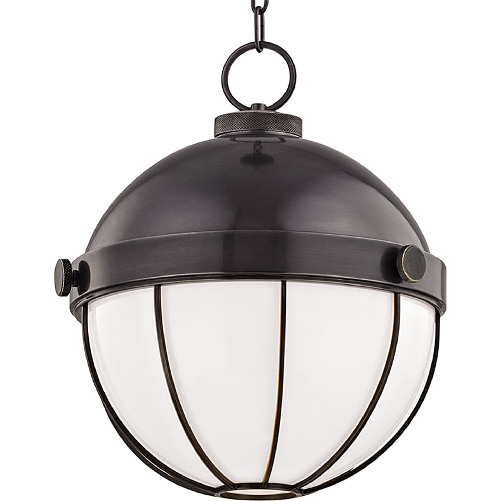 Sumner Pendant by Hudson Valley in old bronze. Made from brass in a modern style.