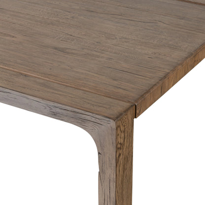 Henry Dining Table by Four Hands in rustic grey. Made from thick oak veneer, solid reclaimed oak, engineered hardwood in a modern style.