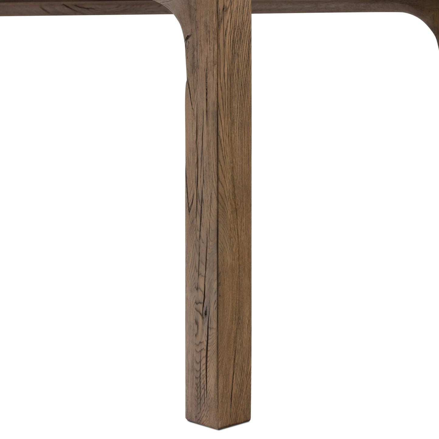 006 SI-2001462 | Closeup | Henry Dining Table by Four Hands in rustic grey. Made from thick oak veneer, solid reclaimed oak, engineered hardwood in a modern style.