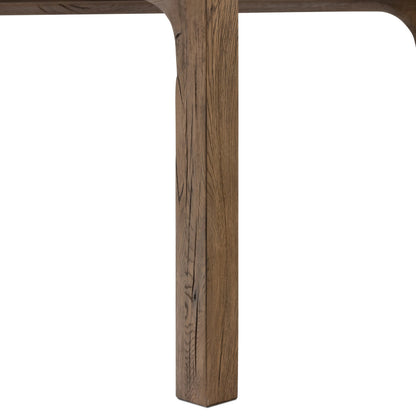 Henry Dining Table by Four Hands in rustic grey. Made from thick oak veneer, solid reclaimed oak, engineered hardwood in a modern style.