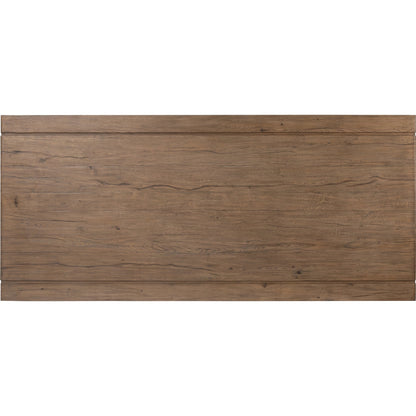 Henry Dining Table by Four Hands in rustic grey. Made from thick oak veneer, solid reclaimed oak, engineered hardwood in a modern style.