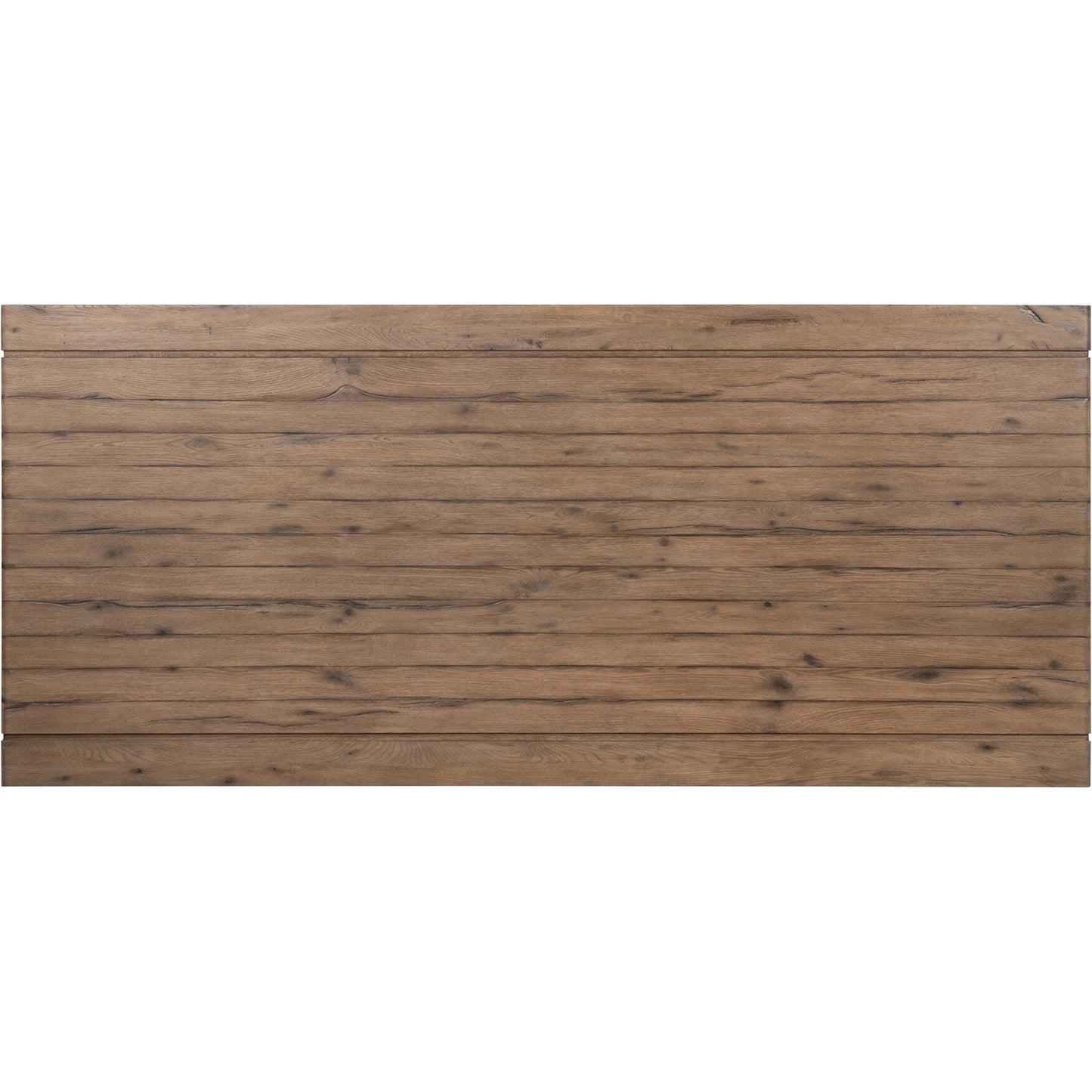 008 SI-2001462 | Closeup | Henry Dining Table by Four Hands in rustic grey. Made from thick oak veneer, solid reclaimed oak, engineered hardwood in a modern style.