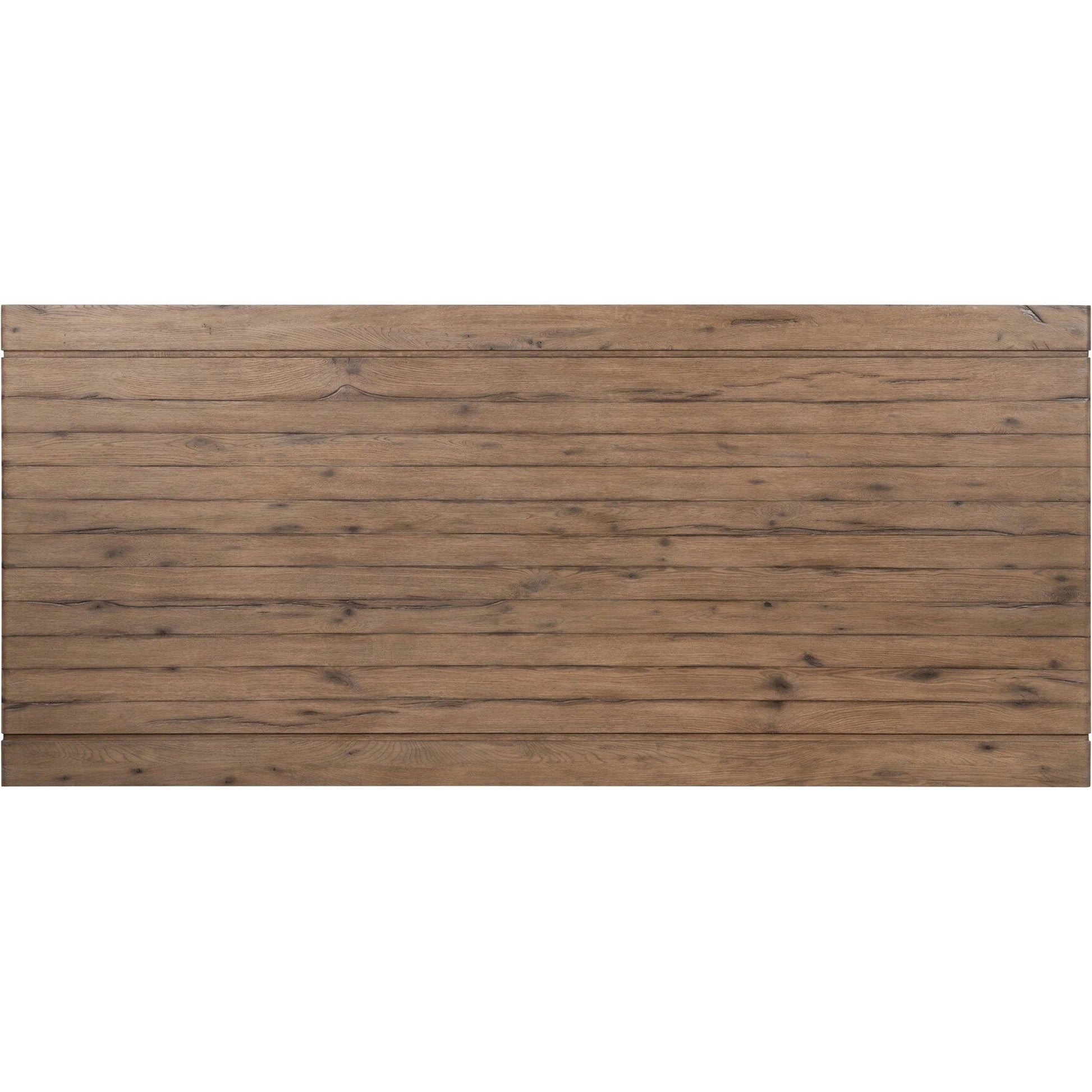 Henry Dining Table by Four Hands in rustic grey. Made from thick oak veneer, solid reclaimed oak, engineered hardwood in a modern style.