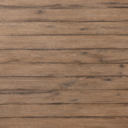 Henry Dining Table by Four Hands in rustic grey. Made from thick oak veneer, solid reclaimed oak, engineered hardwood in a modern style.
