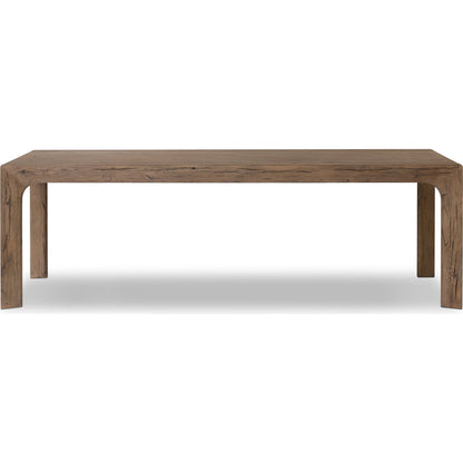 Henry Dining Table by Four Hands in rustic grey. Made from thick oak veneer, solid reclaimed oak, engineered hardwood in a modern style.