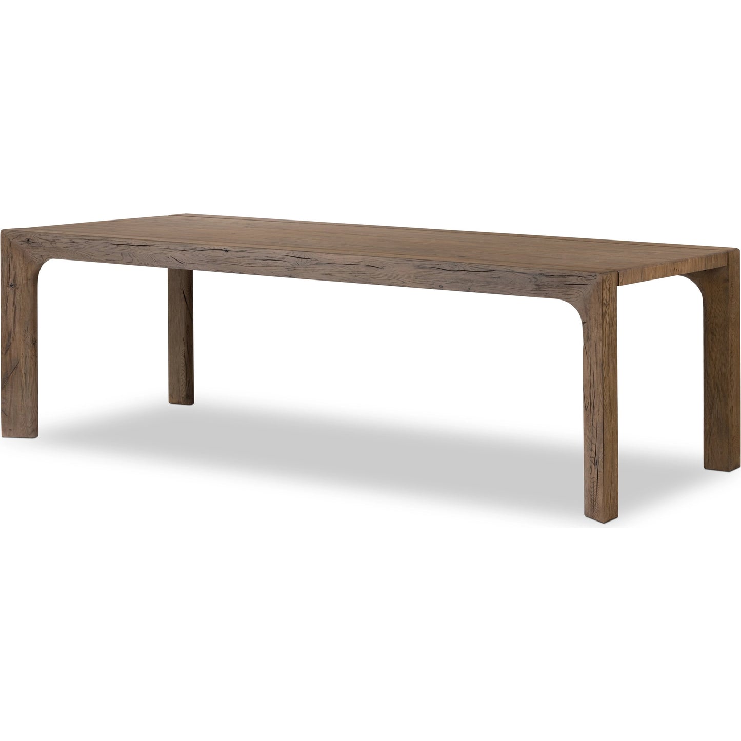 001 SI-2001462 | Primary Silo | Henry Dining Table by Four Hands in rustic grey. Made from thick oak veneer, solid reclaimed oak, engineered hardwood in a modern style.