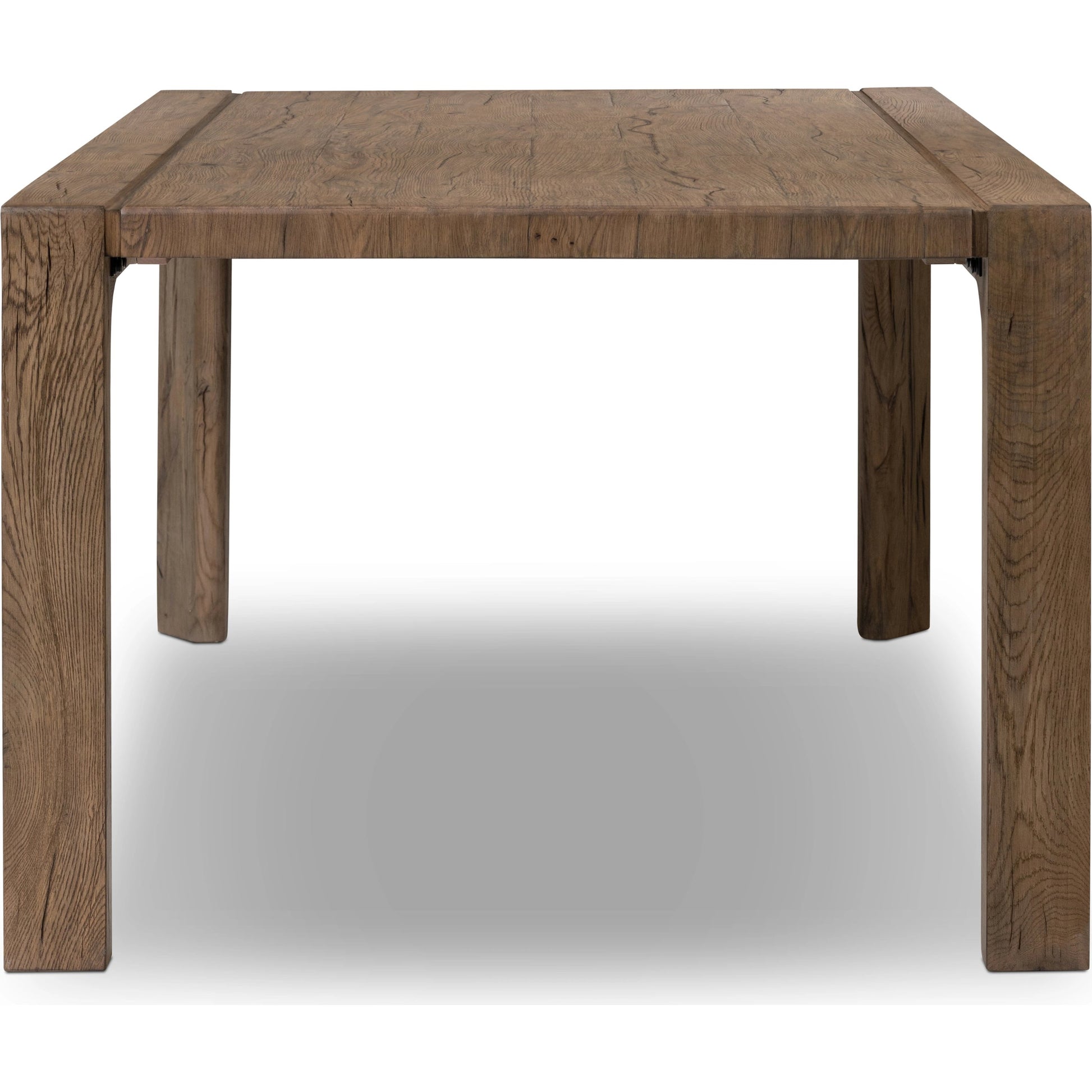 Henry Dining Table by Four Hands in rustic grey. Made from thick oak veneer, solid reclaimed oak, engineered hardwood in a modern style.