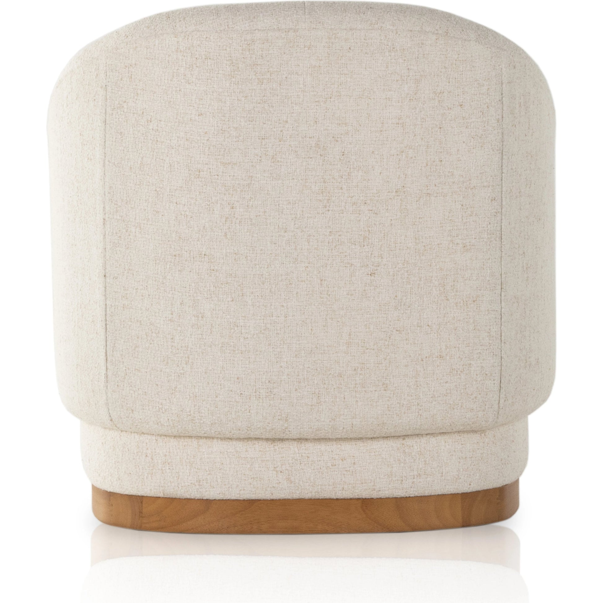 Martine Swivel Chair by Four Hands in omari natural, golden parawood. Made from 79% polyester, 16% viscose (rayon), 5% flax, linen, solid parawood, 100% polyester in a modern style.