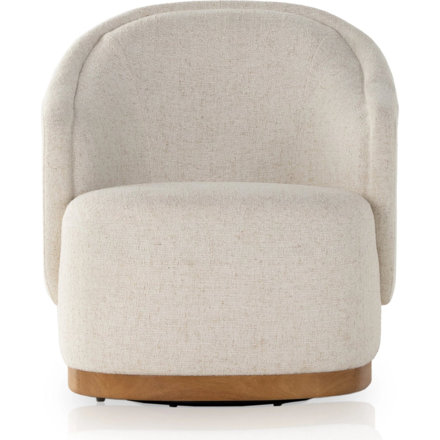 003 SI-1977539 | Additional Silo | Martine Swivel Chair by Four Hands in omari natural, golden parawood. Made from 79% polyester, 16% viscose (rayon), 5% flax, linen, solid parawood, 100% polyester in a modern style.