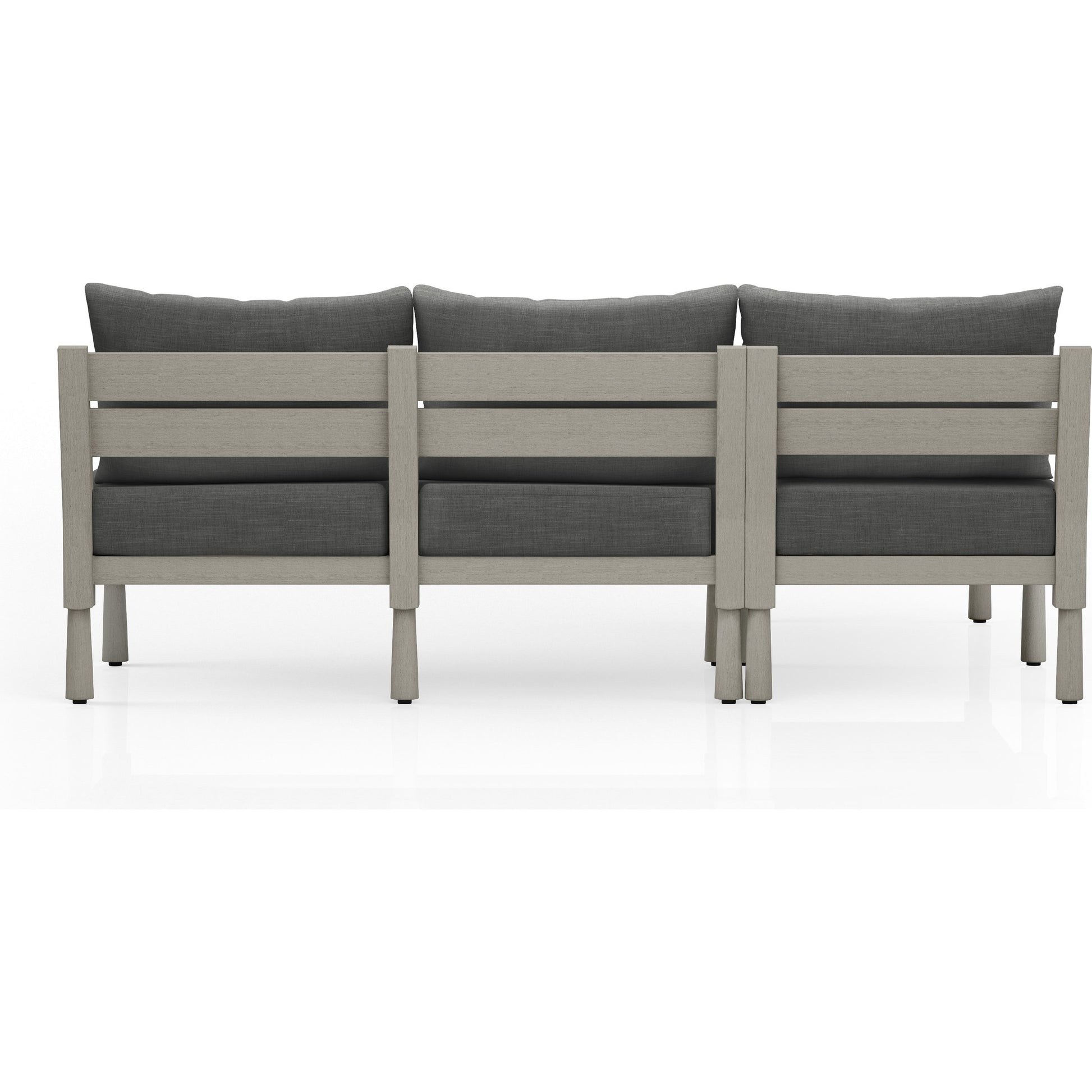 Waller Outdoor 2-PC Sectional by Four Hands. Made from 100% olefin, solid fsc®-certified teak, 59% polyurethane foam, 30% polyester fiber, 11% polyester fiber batting in a cottage & farmhouse style.