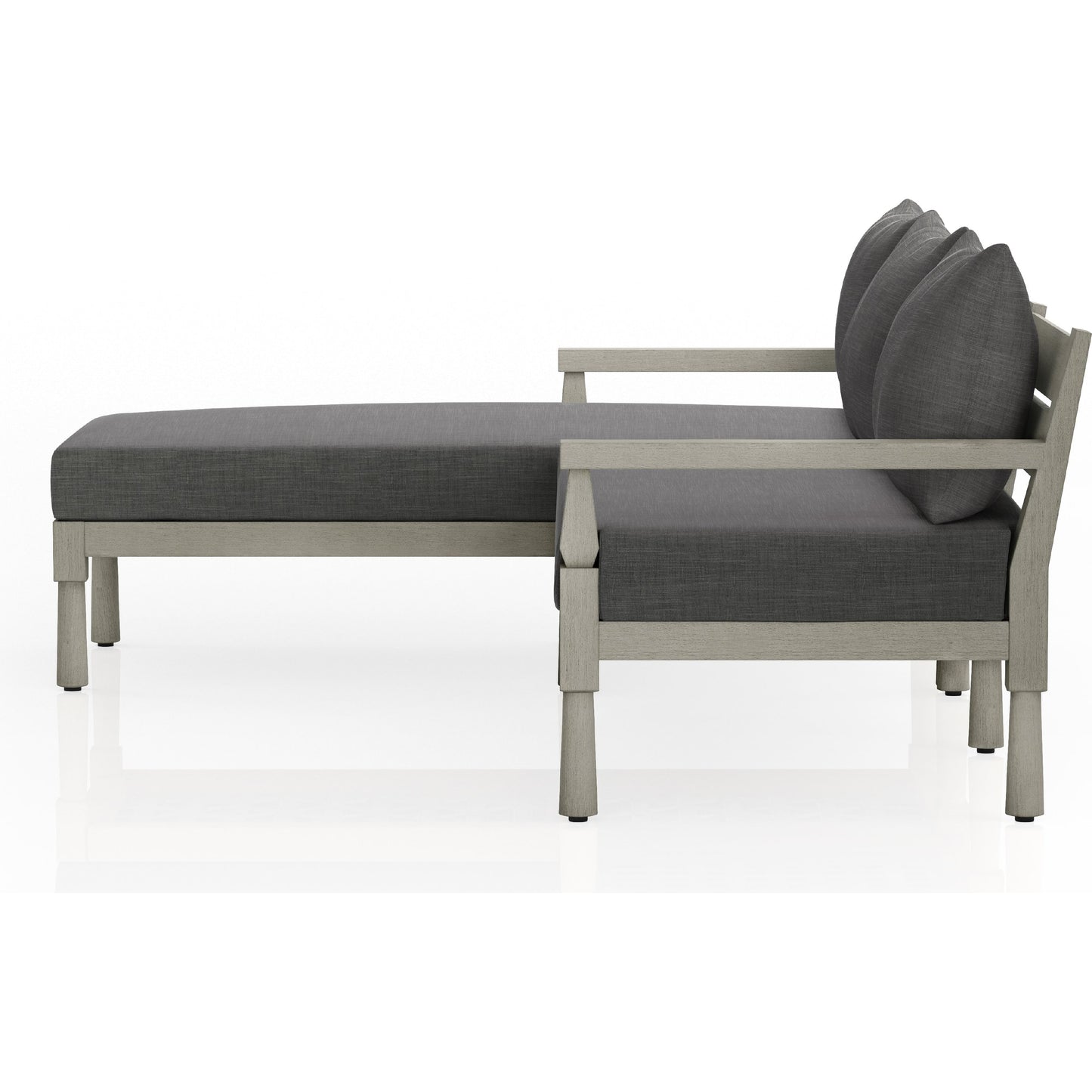 011 SI-1901629 | Additional Silo | Waller Outdoor 2-PC Sectional by Four Hands. Made from 100% olefin, solid fsc®-certified teak, 59% polyurethane foam, 30% polyester fiber, 11% polyester fiber batting in a cottage & farmhouse style.