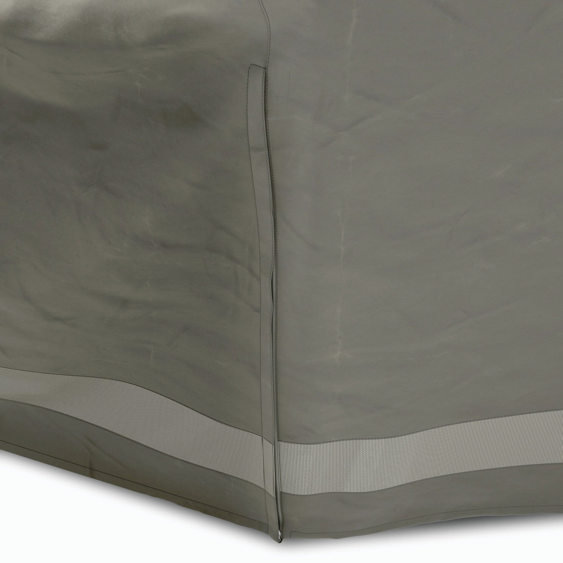 Weatherproof Outdoor Dining Set Cover by Four Hands in baron grey, baron mesh and baron grey. Made from 100% polyester, 70% polyvinyl chloride (pvc), 30% polyester in a modern style.