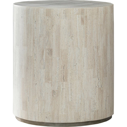 Cassio Round Drum Table by Artistica Home in silver. Made from unique in a modern style.