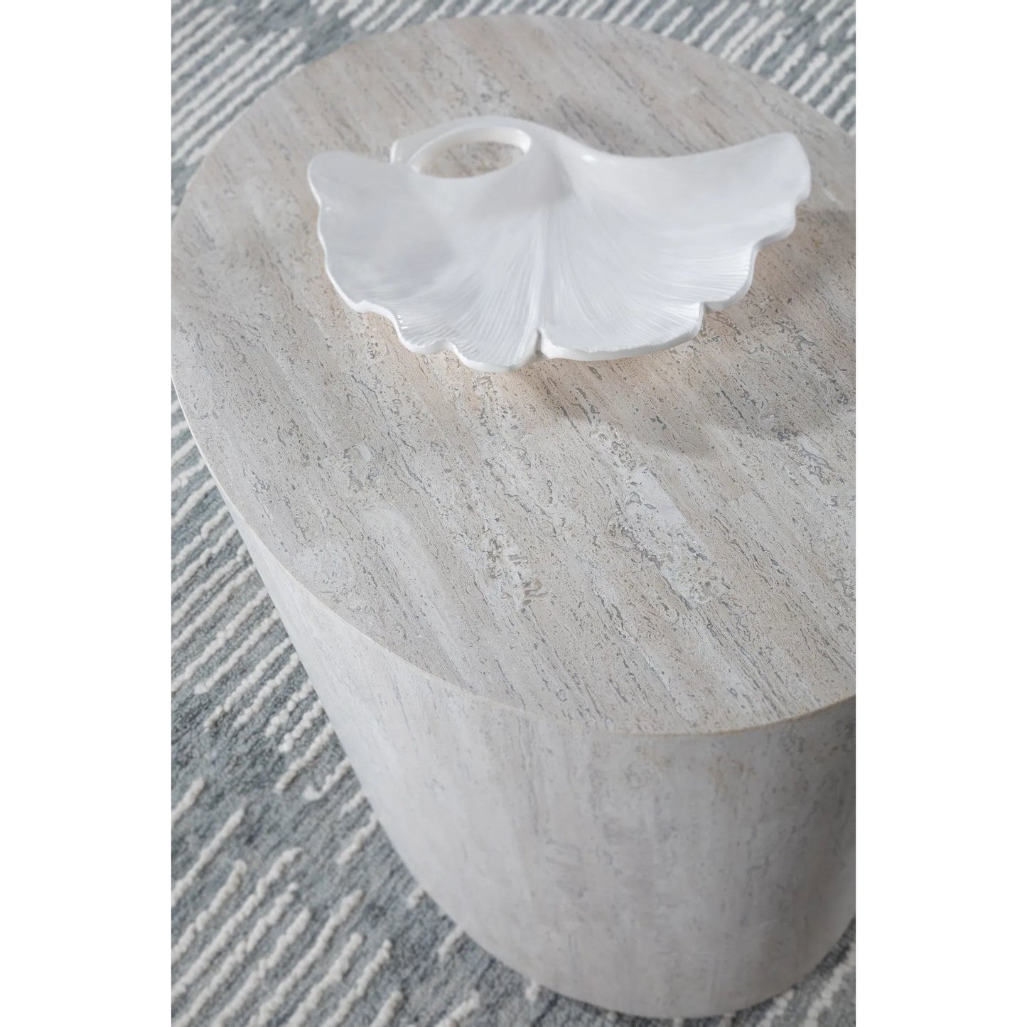 003 SI-2540375 | Closeup | Cassio Oval Side Table by Artistica Home in creamy white. Made from unique in a unique style.