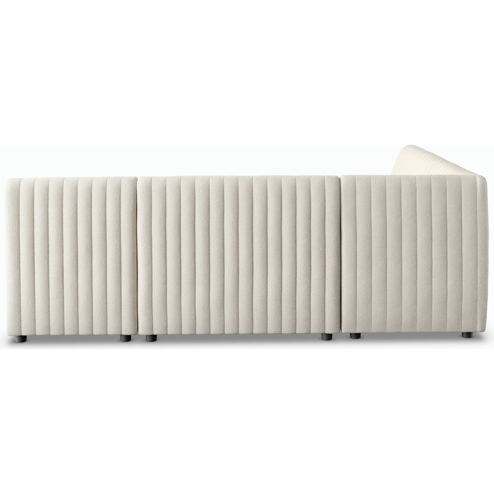 Augustine Dining Banquette by Four Hands in capri oatmeal. Made from 100% polyester, 80% polyurethane foam, 20% polyester fiber in a modern style.