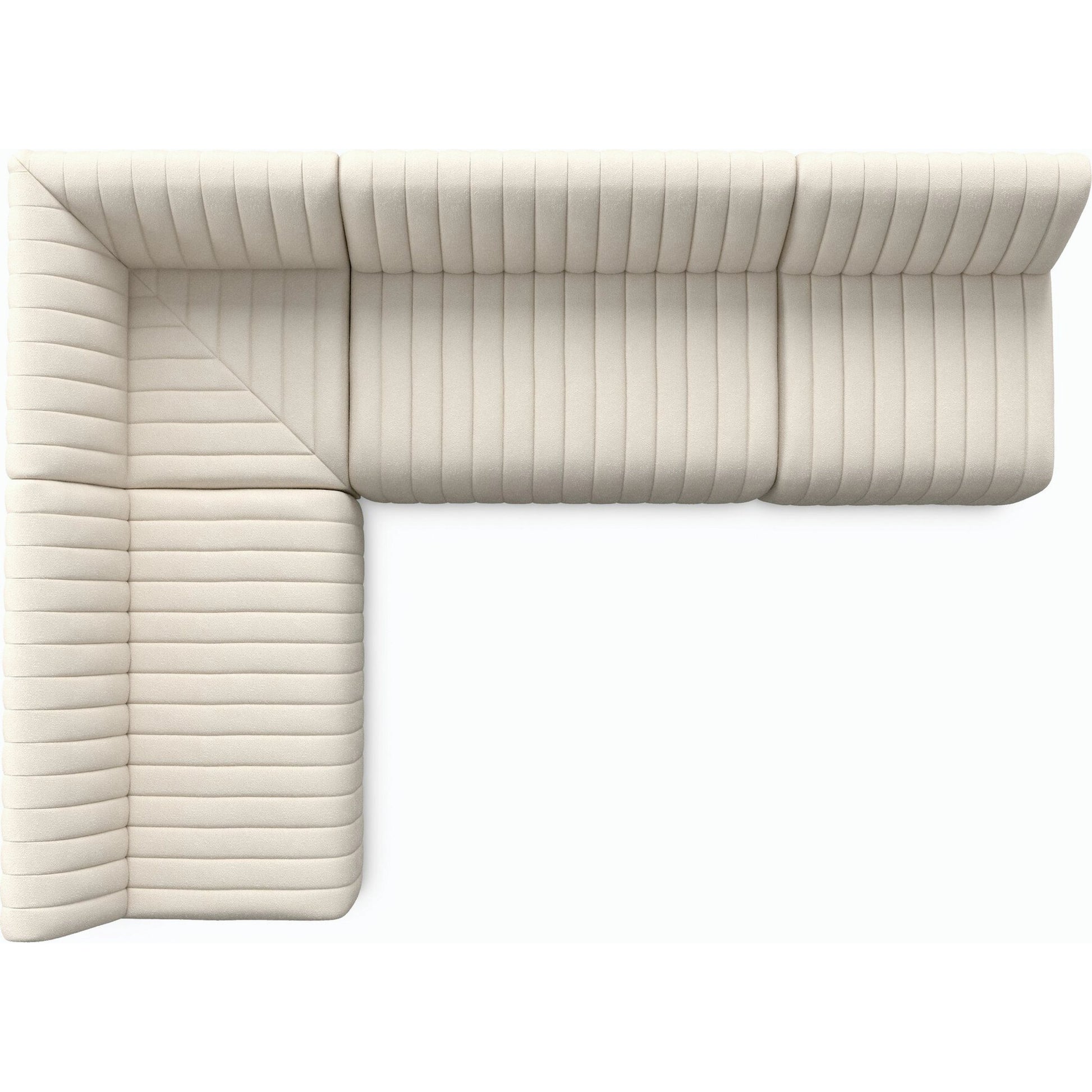 Augustine Dining Banquette by Four Hands in capri oatmeal. Made from 100% polyester, 80% polyurethane foam, 20% polyester fiber in a modern style.