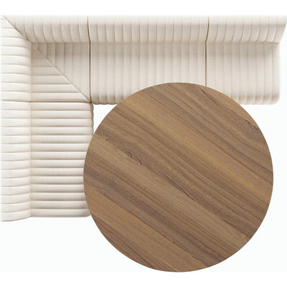 Augustine Dining Banquette by Four Hands in capri oatmeal. Made from 100% polyester, 80% polyurethane foam, 20% polyester fiber in a modern style.