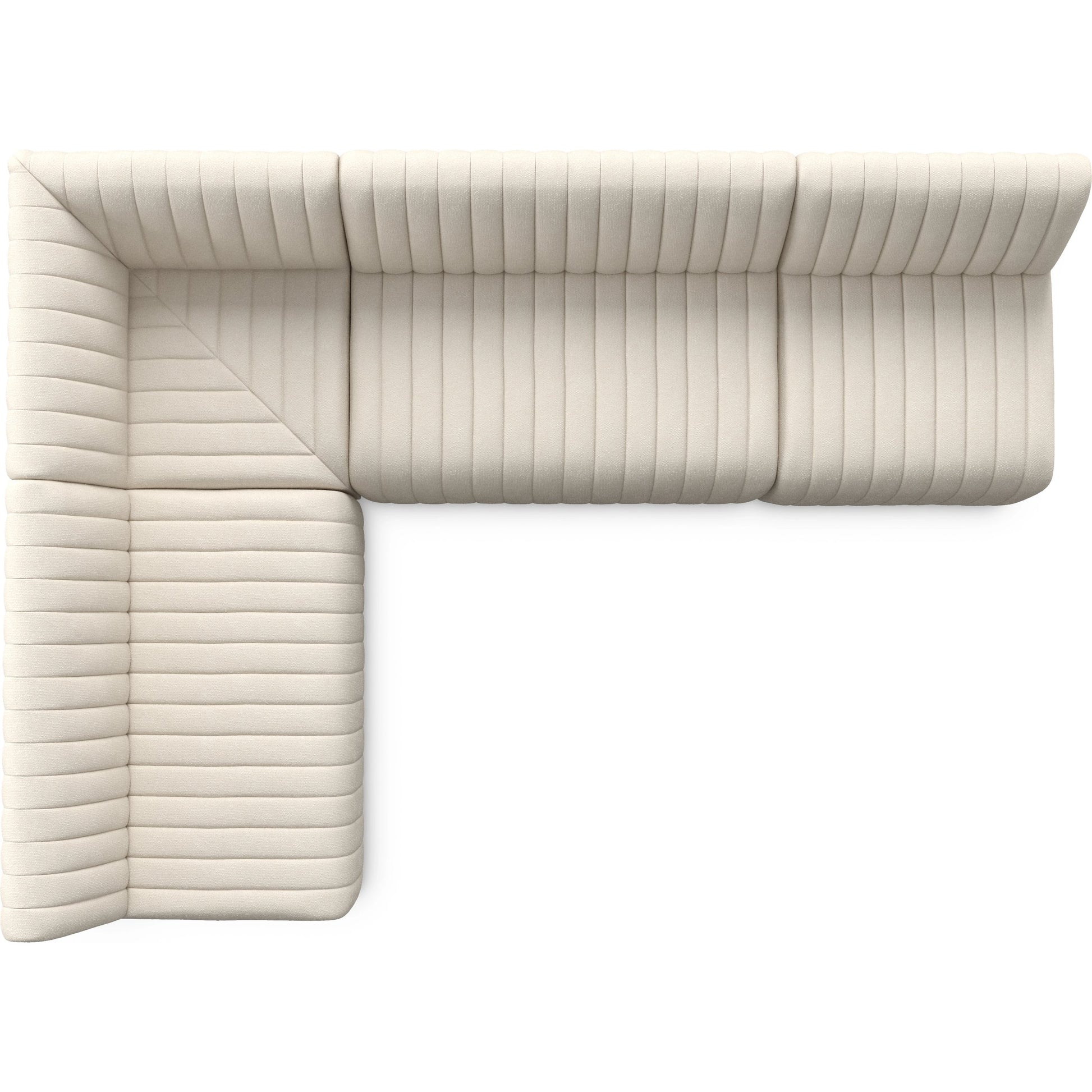 Augustine Dining Banquette by Four Hands in capri oatmeal. Made from 100% polyester, 80% polyurethane foam, 20% polyester fiber in a modern style.