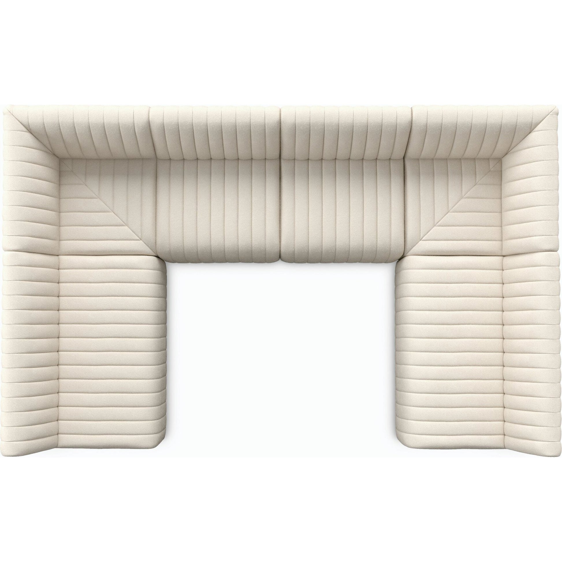 Augustine Dining Banquette by Four Hands in capri oatmeal. Made from 100% polyester, 80% polyurethane foam, 20% polyester fiber in a modern style.